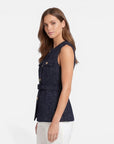 Women's Classic Tweed Waistcoat | Elegant Tailored Sleeveless Vest 3