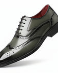 Men's Leather Wingtip Brogue Shoes | Lace-Up Formal Business Footwear