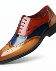 Men's Leather Wingtip Brogue Shoes | Lace-Up Formal Business Footwear