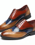 Men's Leather Wingtip Brogue Shoes | Lace-Up Formal Business Footwear
