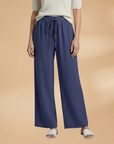 Relaxed Linen Wide Leg Trousers for Women with Adjustable Drawstring | Comfortable Everyday Style 1