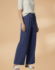 Relaxed Linen Wide Leg Trousers for Women with Adjustable Drawstring | Comfortable Everyday Style 4