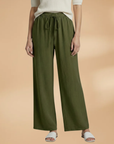 Relaxed Linen Wide Leg Trousers for Women with Adjustable Drawstring | Comfortable Everyday Style 9