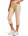 Women's Lightweight Stretch Capri Pants | Comfortable Navy Blue Casual Trousers 9