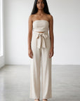 Women's Chic Strapless Jumpsuit | Flattering Wide-Leg Design 7
