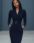 Elegant Chic | Black Cocktail Dress with Wrap Silhouette & V-Neck for Sophisticated Style 2