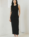 Women's Soft Ribbed Knit Midi Dress | Chic Sleeveless Casual Dress 3
