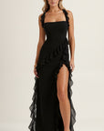 Women's Lightweight Ruffled Maxi Dress | Elegant Floor-Length Evening Gown 6