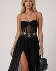 Women's Sheer Chiffon Maxi Dress | Elegant Corset Bodice Evening Gown 3