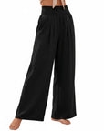 Women's Soft Fabric Wide Leg Pants | Comfortable Smocked High-Waist Casual Trousers 3