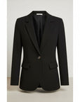Silvorne blazer negro de manga larga para mujer, con un solo botón y cuello de muesca, ideal para la oficina.