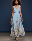 Sophia Collection | Women's Floral Maxi Dress with Flattering V-Neckline | Elegant Wedding Guest Dress for Summer Occasions 1