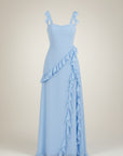 Women's Lightweight Ruffled Maxi Dress | Elegant Floor-Length Evening Gown 9