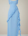 Women's Lightweight Ruffled Maxi Dress | Elegant Floor-Length Evening Gown 8