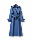 Women's Classic Cotton Blend Trench Coat | Elegant Double-Breasted Outerwear 5