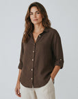 Women's Linen-Cotton Blend Shirt | Breathable Relaxed Summer Blouse 11