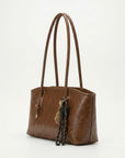 Women's Textured Faux Leather Tote Bag | Stylish Off-White Everyday Handbag 6