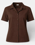 Women's Classic Cotton Button-Up Shirt | Elegant Short Sleeve Summer Blouse 4