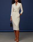 Elegant Chic | Black Cocktail Dress with Wrap Silhouette & V-Neck for Sophisticated Style 4