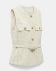 Women's Classic Tweed Waistcoat | Elegant Tailored Sleeveless Vest 6