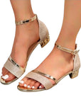 Women's Chic Strappy Block Heel Sandals | Elegant Ankle Strap Summer Shoes 8