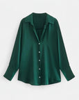 Women's Classic Cotton Blend Blouse | Timeless Long Sleeve Top for Effortless Style 3