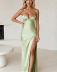 Women's Luxurious Satin Maxi Dress | Elegant Lace-Up Back Evening Gown 10