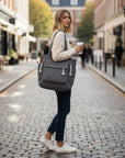 Women's Soft Corduroy Tote Bag | Chic Tassel Accents Stylish Handbag 7