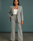 Sophia Collection | Women's Suit with Tailored Blazer & Wide-Leg Pants | Chic White Ensemble for Professional Elegance 5