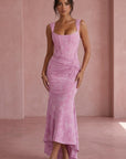 Women's Luxurious Jacquard Gown | Elegant Sweetheart Neckline Dress 5