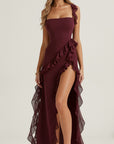 Women's Lightweight Ruffled Maxi Dress | Elegant Floor-Length Evening Gown 10