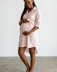 Women's Soft Striped Maternity Shirt Dress | Chic Comfortable Casual Wear 2