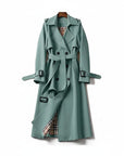Women's Classic Cotton Blend Trench Coat | Elegant Double-Breasted Outerwear 6