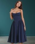 Sophia Collection | White Midi Dress with Adjustable Straps | Elegant Design for Flattering Fit 1