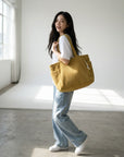 Women's Soft Corduroy Tote Bag | Spacious Ribbed Everyday Handbag 1