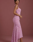 Women's Luxurious Jacquard Gown | Elegant Sweetheart Neckline Dress 1