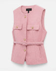 Women's Classic Tweed Waistcoat | Elegant Tailored Sleeveless Vest 5