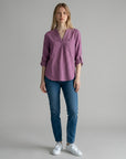 Women's Lightweight Linen Blouse | Elegant V-Neck Long Sleeve Summer Top 3