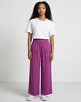 Women's Soft Fabric Wide Leg Pants | Comfortable Smocked High-Waist Casual Trousers 7