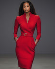 Elegant Chic | Black Cocktail Dress with Wrap Silhouette & V-Neck for Sophisticated Style 7