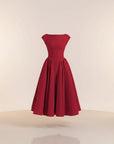 Elegant Midi Dress with Cap Sleeves & Open Back Design for Timeless Style 7