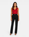 Women's Satin Blouse | Elegant Sleeveless V-Neck Top for Timeless Sophistication 2