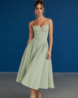 Sophia Collection | White Midi Dress with Adjustable Straps | Elegant Design for Flattering Fit 7
