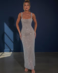 Sophia Collection | Elegant Evening Gown with Shimmering Sequins | Flattering Square Neckline for Stunning Formal Occasions 1