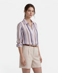 Women's Cotton Vertical Stripe Blouse | Elegant Lightweight Summer Top 4