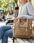 Women's Soft Corduroy Tote Bag | Chic Tassel Accents Stylish Handbag 6