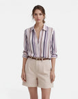 Women's Cotton Vertical Stripe Blouse | Elegant Lightweight Summer Top 1