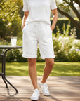 Women's Breathable Linen Bermuda Shorts | Comfortable Relaxed Fit 3
