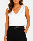 Women's Satin Blouse | Elegant Sleeveless V-Neck Top for Timeless Sophistication 7