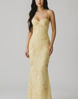 Women's Floral Embroidered Corset Gown | Elegant Spaghetti Strap Mermaid Dress 2